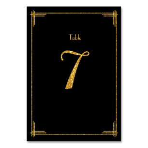 Wedding Table Numbers Gold Sequins Art Deco 7