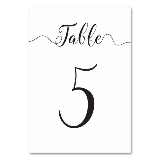 Wedding Table Numbers Table 5 (Front)