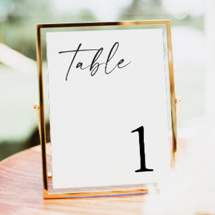 Wedding Table Numbers, Table Number Cards