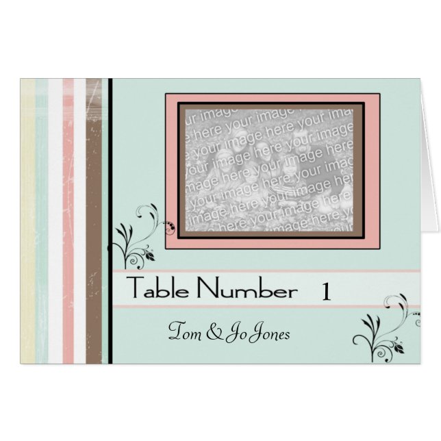 Wedding Table # Place Card & Thank You Template (Front Horizontal)