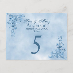 Wedding Table Place Cards: Sky Blue Elegance Postcard