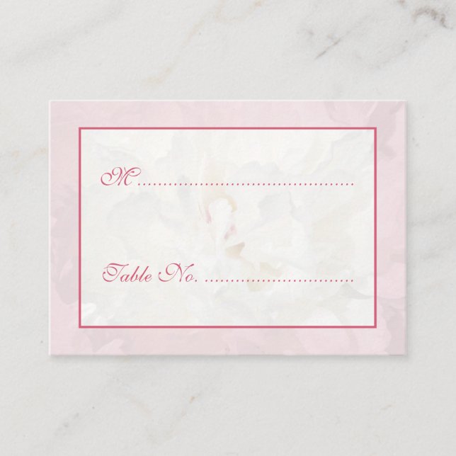 Wedding table place name and number cards (Front)