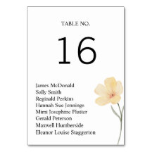 Wedding Table Placement Card