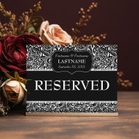 Wedding Table RESERVED Sign Modern Pattern