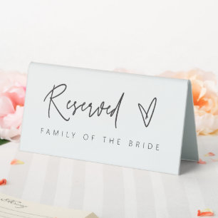 Wedding Table Reserved Tent Sign Decor G400 