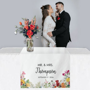 Wedding Table Runner Custom Floral Garden Tapestry