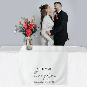 Wedding Table Runner Custom Mr. & Mrs. Modern Tapestry