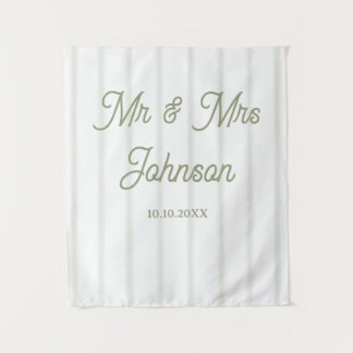 Wedding Table Runner, Sage Green Tapestry Banner