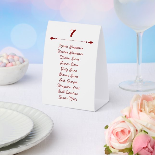 Wedding Table Seating Guest List Standing (Insitu(Wedding))