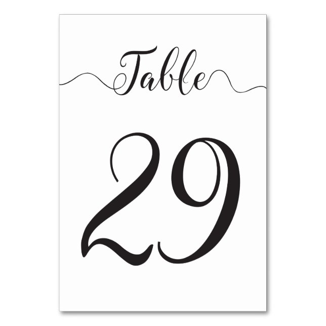 Wedding Table Sign Table Number (Front)