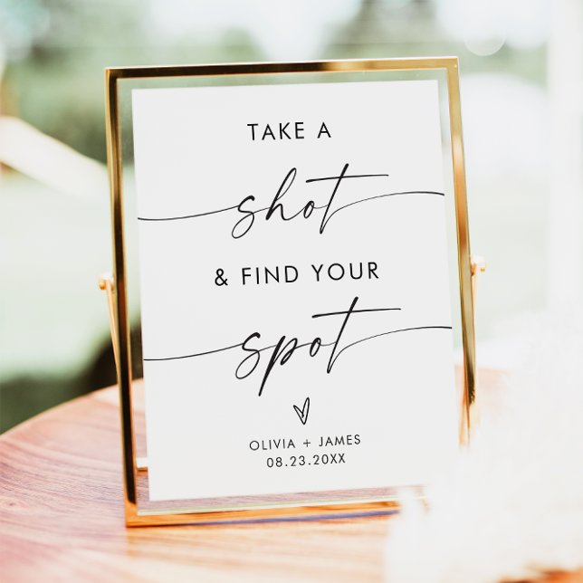 Wedding Take A Shot Sign, Wedding Seating Sign (Creator Uploaded)