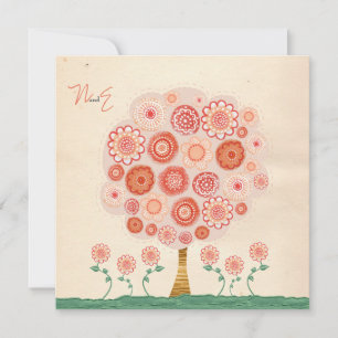 Wedding Tangerine Tree Printable Unique Invitation