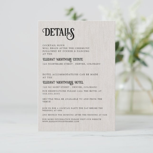 Wedding Tarot Enclosure Card (Standing Front)