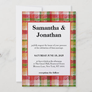Wedding Tartan Simple Invitation