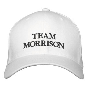 Wedding Team Family name black and white chic Embroidered Hat