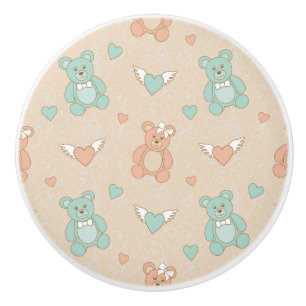 Wedding-teddies Ceramic Knob
