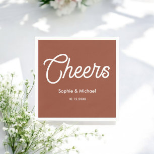 Wedding Terracotta Brown Cheers   Napkin