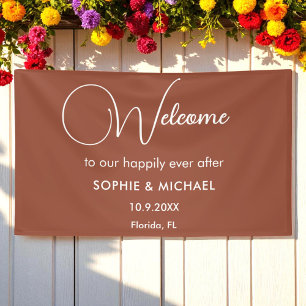 Wedding Terracotta Brown Welcome Banner