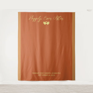 Wedding Terracotta Gold Backdrop Tapestry