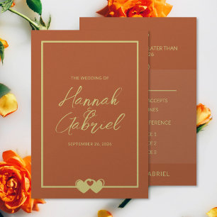 Wedding Terracotta Gold RSVP Meal Choice Card