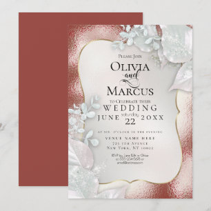 WEDDING Terracotta Pearl Shimmer Invitation