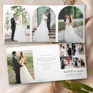 Wedding Thank You Arch Shaped Photo Tri-Fold Card