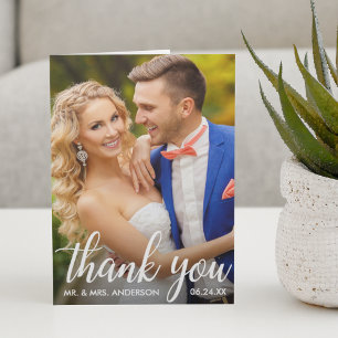 Wedding Thank You Bride and Groom Photo Fold Card