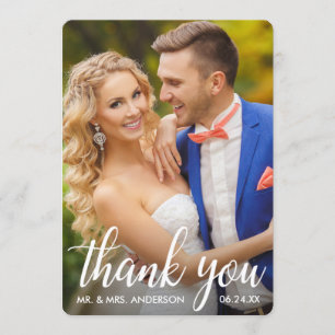 Wedding Thank You Bride and Groom Photo R Card