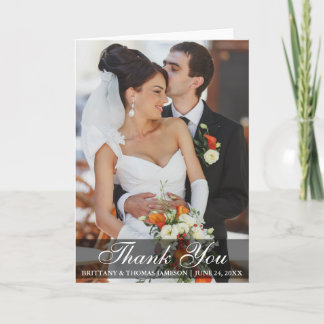Wedding Thank You Bride & Groom Photo Fold Card Sc