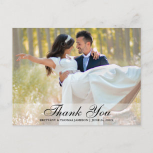 Wedding Thank You Bride & Groom Photo Postcard Sc