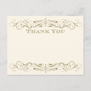 Wedding Thank You Card | Antique Gold Flourish