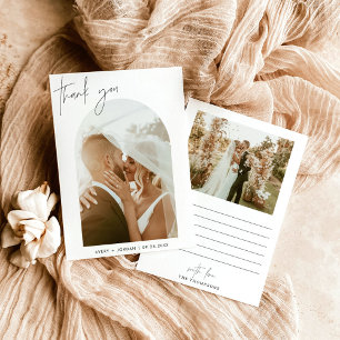 Wedding Thank You Card Boho Arch Photo Thank You