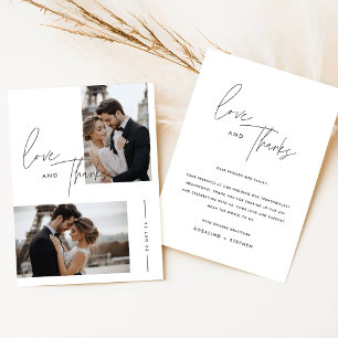 Wedding Thank You Card Boho Photo Thank You