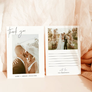 Wedding Thank You Card, Boho Photo Thank You Invitation