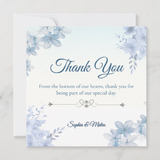 Wedding Thank You Card Elegant Editable
