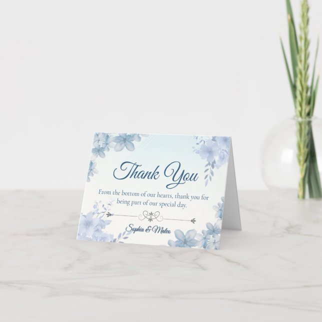 Wedding Thank You Card Elegant Editable (Front)