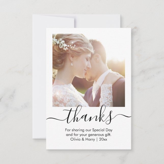 Wedding Thank You Card | Elegant Thanks Script (Front)