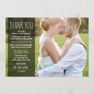 Wedding Thank You Card - Flat Card