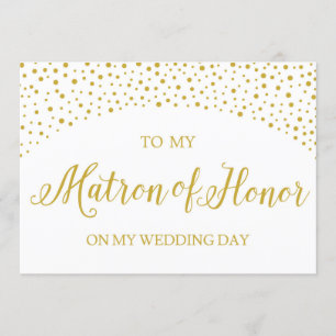 Wedding Thank You Card For Matron of Honour
