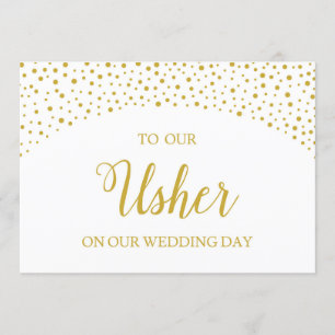 Wedding Thank You Card for Usher