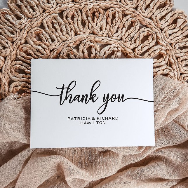 Wedding Thank You Card - Simple Chic Calligraphy (Creator Uploaded)