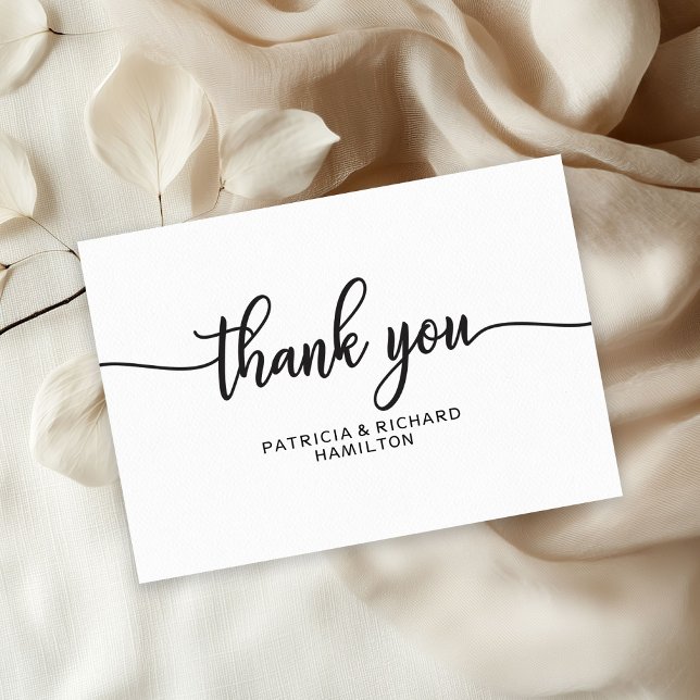 Wedding Thank You Card - Simple Chic Calligraphy (Creator Uploaded)