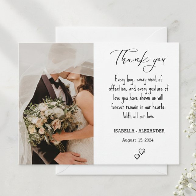 Wedding Thank You Card, Wedding Photo Thank Postcard (Creator Uploaded)