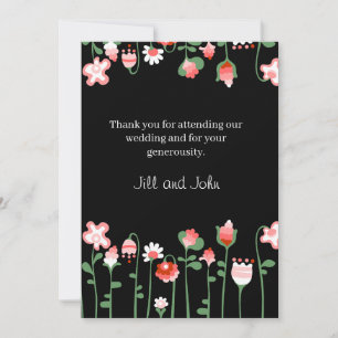Wedding Thank You Card Wildflower Dark