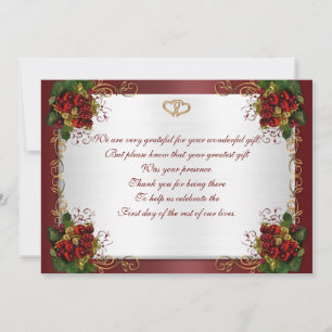 Wedding Thank you card "Winter wedding" red