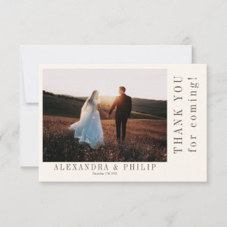 Wedding thank you card with Elegant Typography
