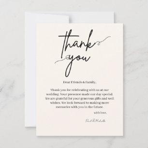 Wedding Thank You Card with Personal Note