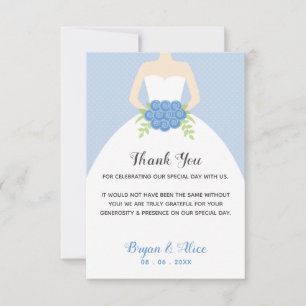 Wedding Thank You Cards (Blue Bridal Gown)