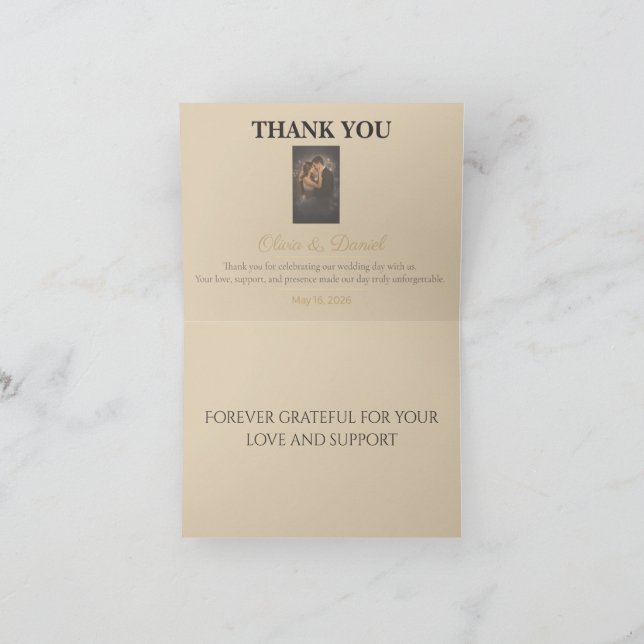 Wedding Thank You Cards | Elegant Gratitude Notes (Inside)