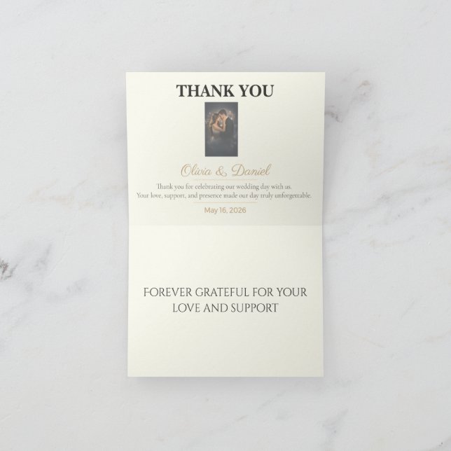 Wedding Thank You Cards | Elegant Gratitude Notes (Inside)